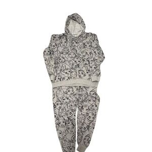 Maya Angelou Gray Graphic Hoodie and Jogger Set size XXL Junior Plus